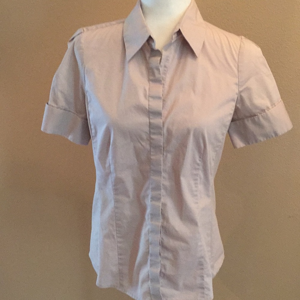 4/$30 ❤️ Ann Taylor Short Sleeve Top Khaki Tan Small 2